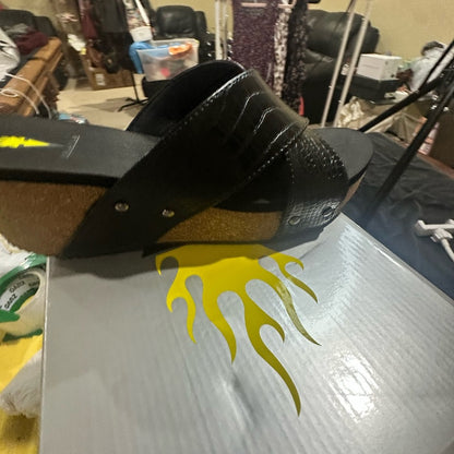 352. NEW SIZE 11 Volatile Black Croc-Embossed Wedges