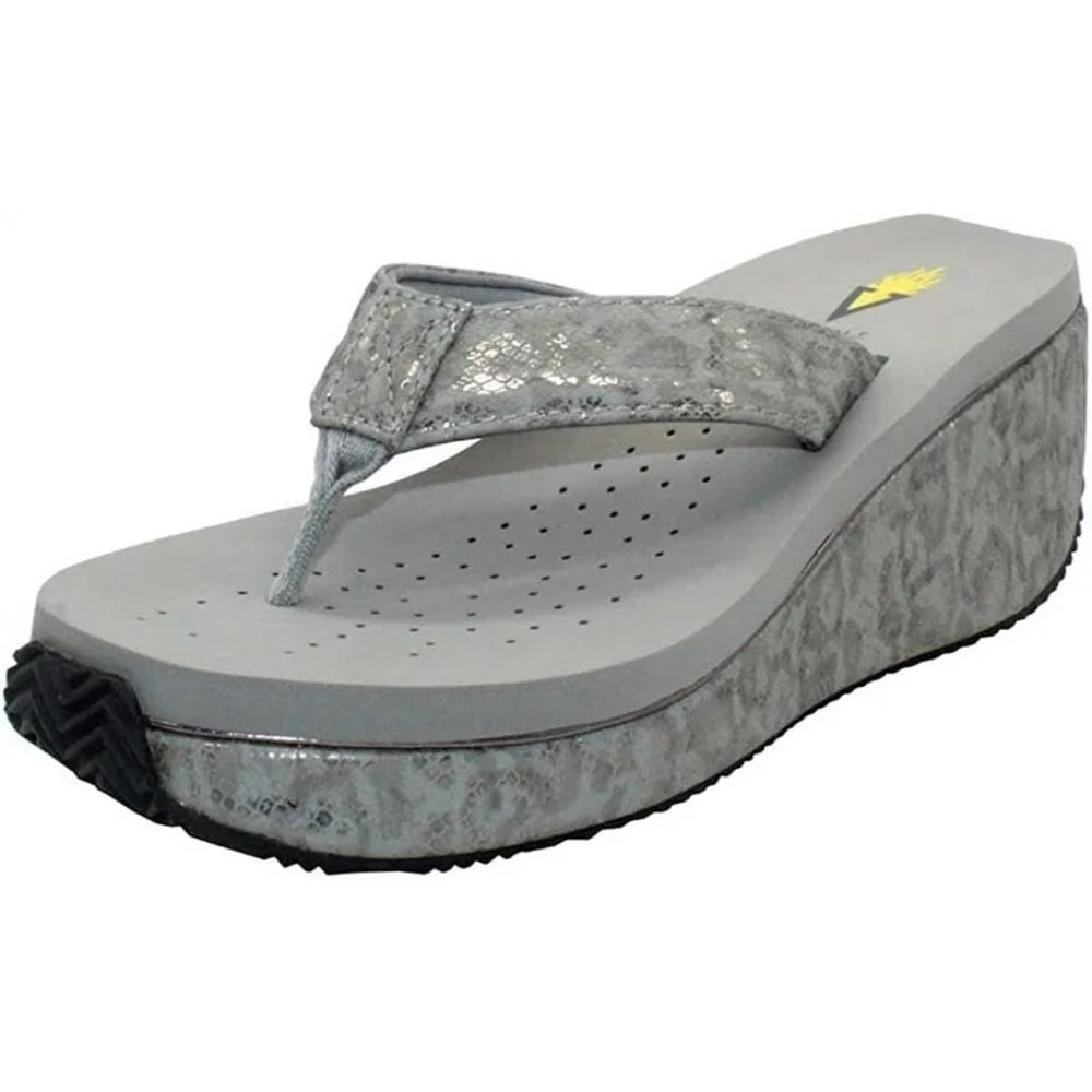 351. NEW SIZE 11 Volatile Silver and Gray Platform Flip-Flops