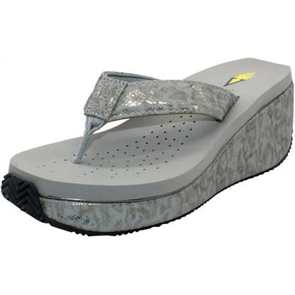 351. NEW SIZE 11 Volatile Silver and Gray Platform Flip-Flops