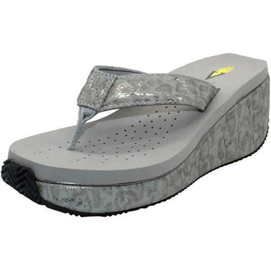 351. NEW SIZE 11 Volatile Silver and Gray Platform Flip-Flops