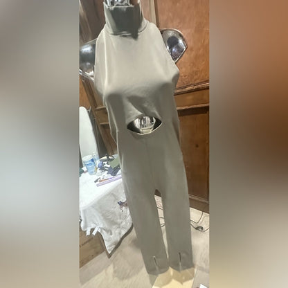 NWOT SIZE M/L Chic Sleeveless Gray Jumpsuit