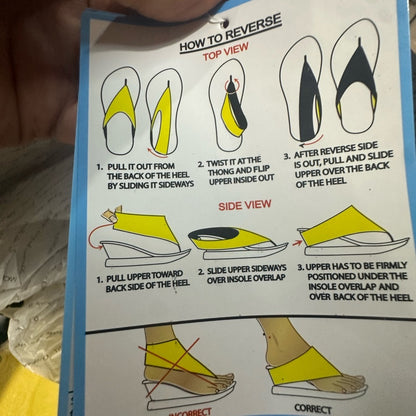 NEW SIZE 10 Elegant Metallic Women's REVERSIBLE Sandals