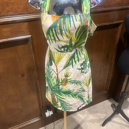 NWT SIZE S FARM Rio Tropical Leaf Print Mini Dress
