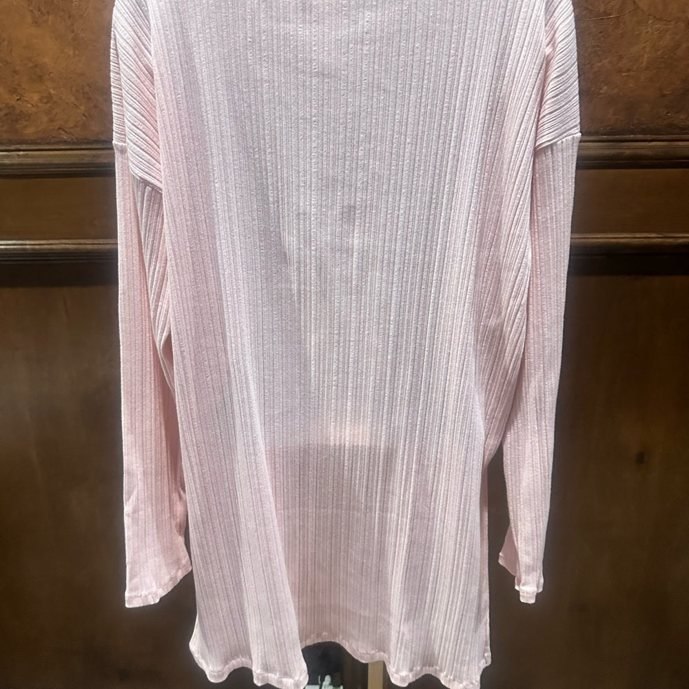 NWOT SIZE XL BiBi Light Pink Ribbed Tunic Top