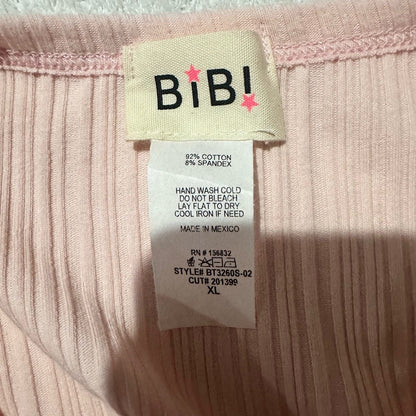 NWOT SIZE XL BiBi Light Pink Ribbed Tunic Top
