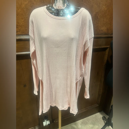 NWOT SIZE XL BiBi Light Pink Ribbed Tunic Top