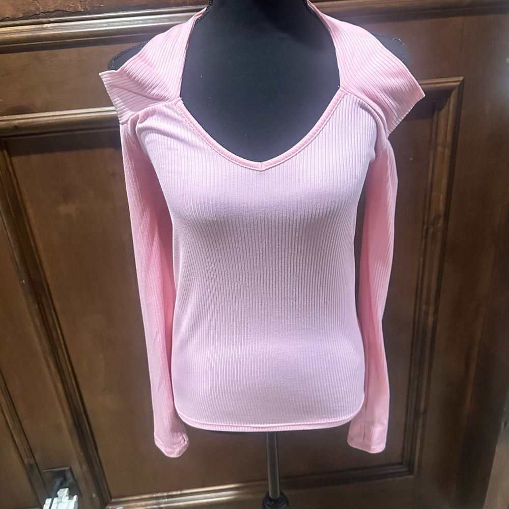 NWOT SIZE S Bibi Pink Long Sleeve Women's Top
