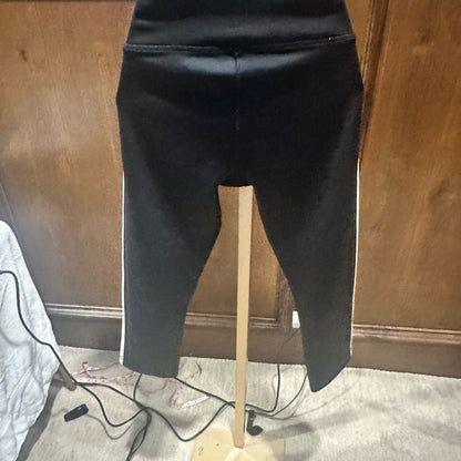 SIZE S adidas Black Capris with White Stripes