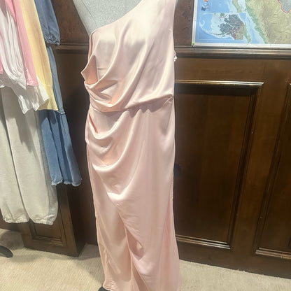 NWT SIZE 2X Lulu's Soft Pink One-Shoulder Dress