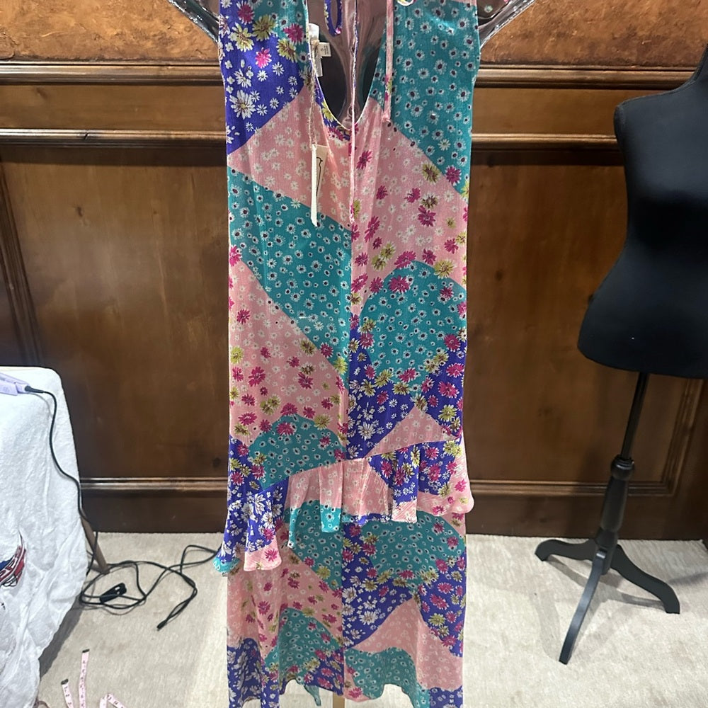 NWT SIZE S Easel Colorful Patchwork Midi Dress