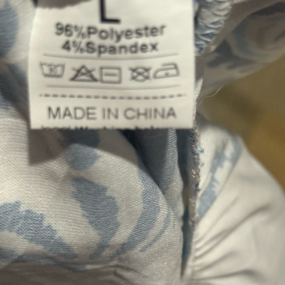 NWOT SIZE L Elegant Blue and White Midi Dress