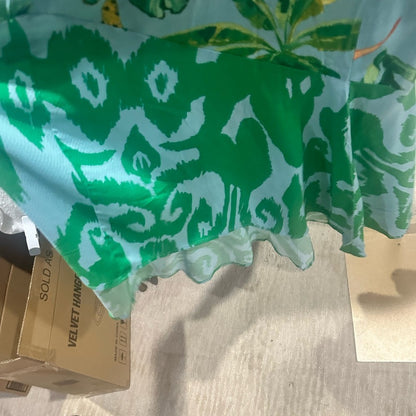 NWOT SIZE M G by Giuliana One Shoulder Dress with Tropical Green and Orange