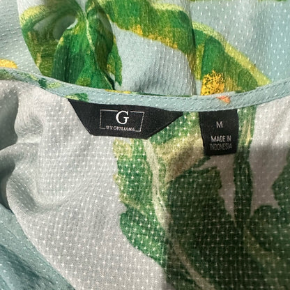 NWOT SIZE M G by Giuliana One Shoulder Dress with Tropical Green and Orange