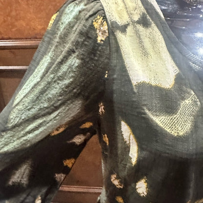 NWOT SIZE S G by Giuliana Elegant Green and Yellow Long Sleeve Dress