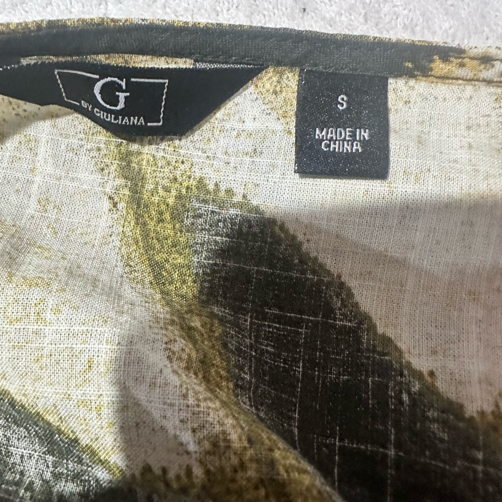 NWOT SIZE S G by Giuliana Elegant Green and Yellow Long Sleeve Dress