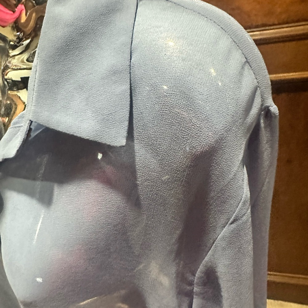 NWT SIZE L Chic Blue Button-Up Blouse