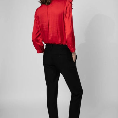 NWOT SIZE M Zidig & Voltaire Red Ruffle Blouse