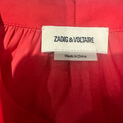 NWOT SIZE M Zidig & Voltaire Red Ruffle Blouse