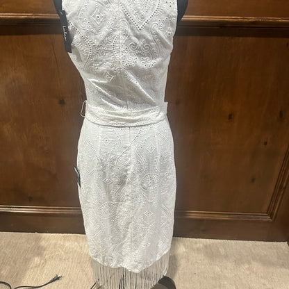 NWT SIZE S Lulus Chic White Fringe Midi Dress