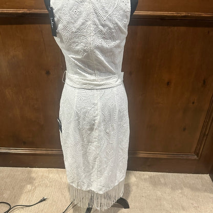 NWT SIZE S Lulus Chic White Fringe Midi Dress
