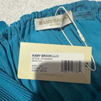 NWT SIZE XS Ramy Brook Blue Off-Shoulder Ruffle Blouse
