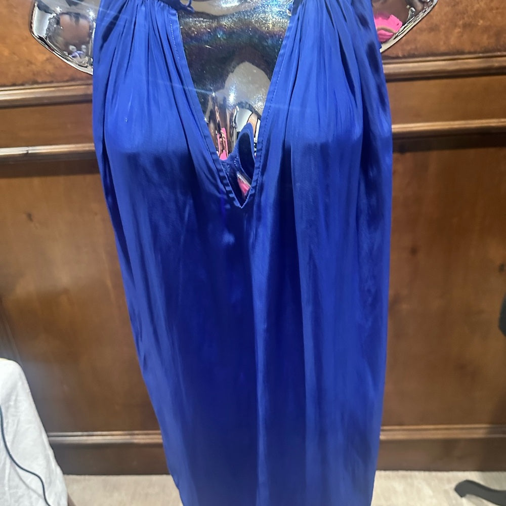 NWT SIZE M Ramy Brook Royal Blue Pleated Top