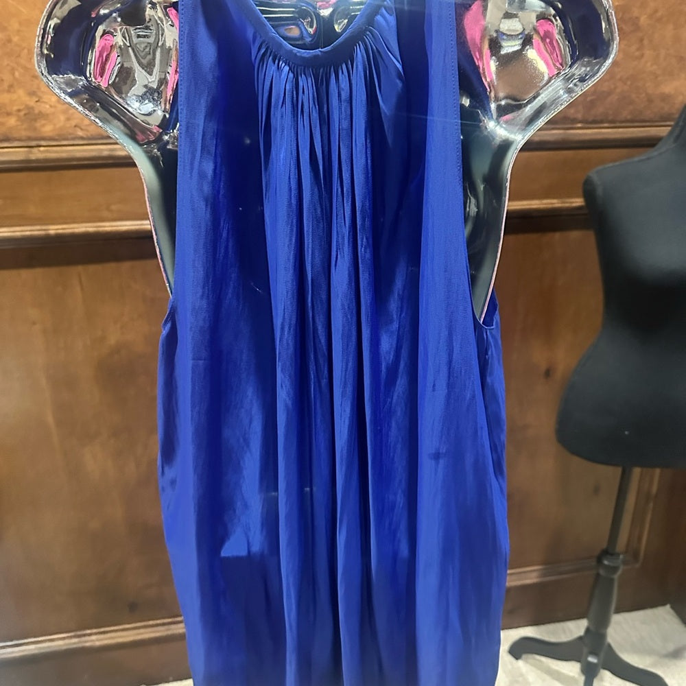 NWT SIZE M Ramy Brook Royal Blue Pleated Top