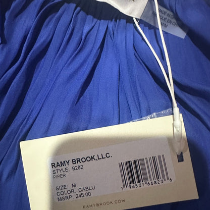 NWT SIZE M Ramy Brook Royal Blue Pleated Top
