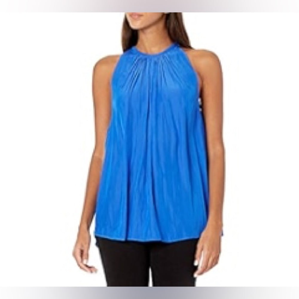 NWT SIZE M Ramy Brook Royal Blue Pleated Top