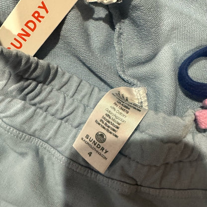 NWT SIZE XL/4 Sundry Light Blue Bike Shorts with Pink and Blue Accents