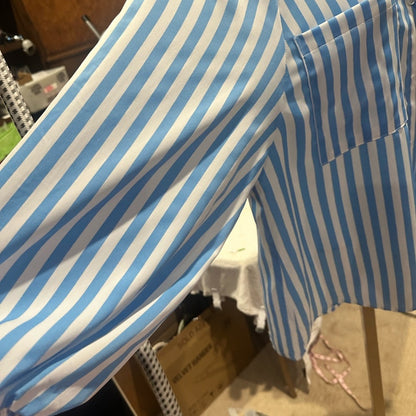 NWOT SIZE S/M BiBi Blue and White Striped Blouse
