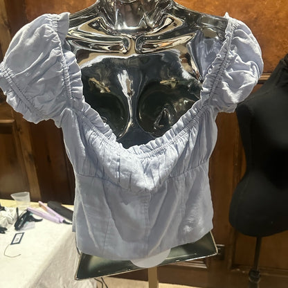 NWT SIZE 8 Princess Polly Light Blue Tie-Front Blouse