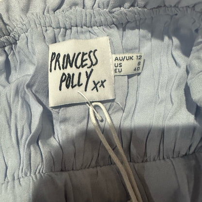 NWT SIZE 8 Princess Polly Light Blue Tie-Front Blouse