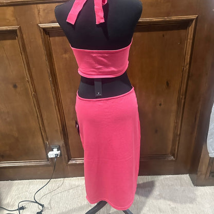NWT SIZE XL Lulu's Hot Pink Backless Cut-Out Dress