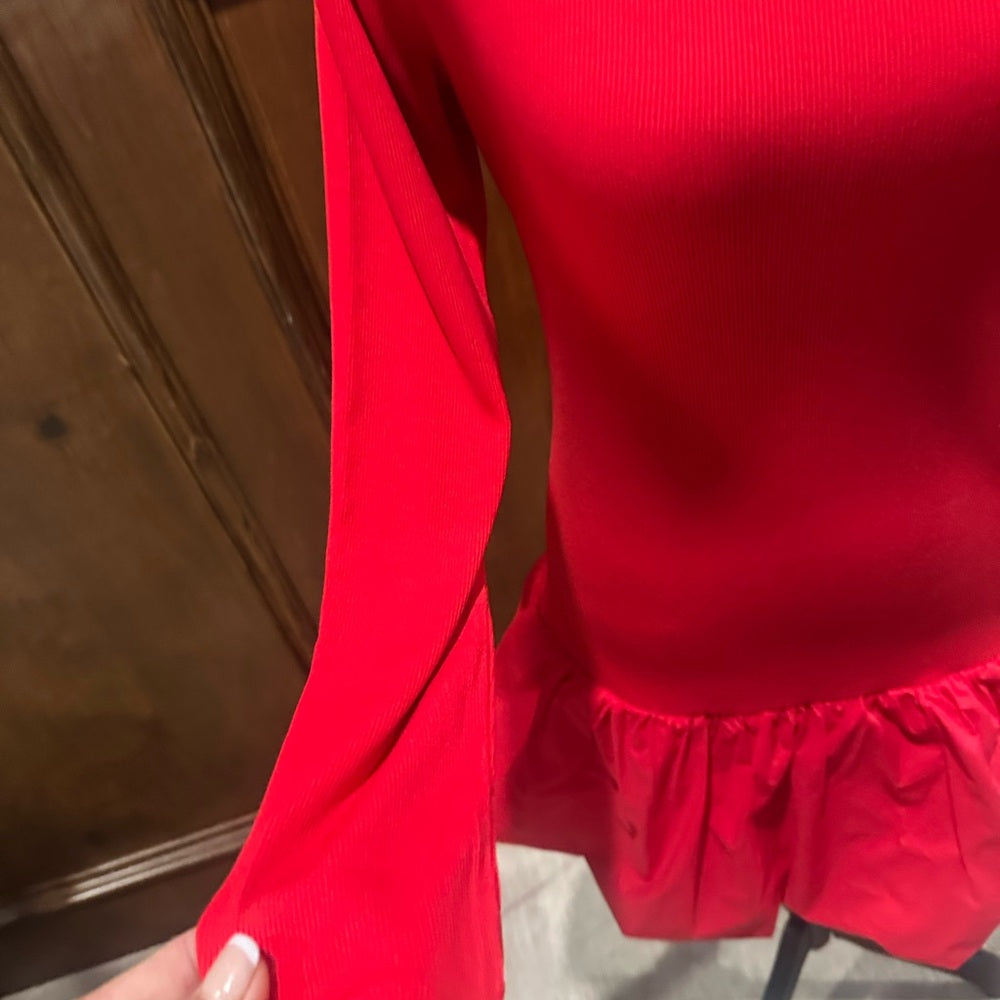 NWT SIZE M Lulu's Scarlet Red Long Sleeve Bodysuit