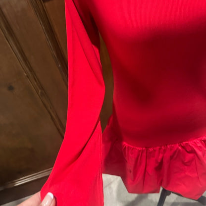 NWT SIZE M Lulu's Scarlet Red Long Sleeve Bodysuit