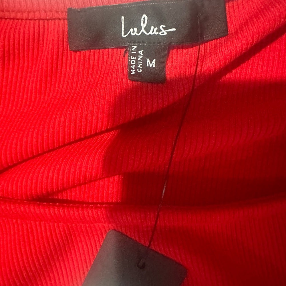 NWT SIZE M Lulu's Scarlet Red Long Sleeve Bodysuit