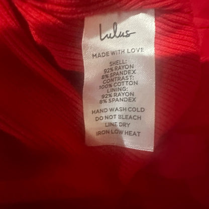 NWT SIZE M Lulu's Scarlet Red Long Sleeve Bodysuit