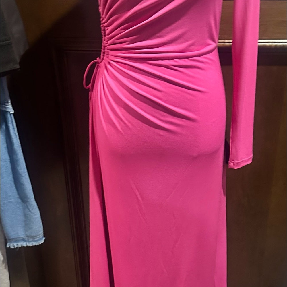 NWT SIZE M Lulu's Vibrant Pink One-Shoulder Dress