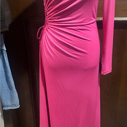 NWT SIZE M Lulu's Vibrant Pink One-Shoulder Dress