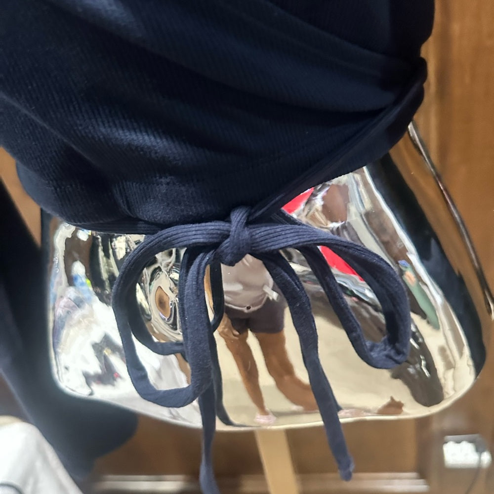 NWT SIZE M/L Mono B Elegant Black Wrap Crop Top