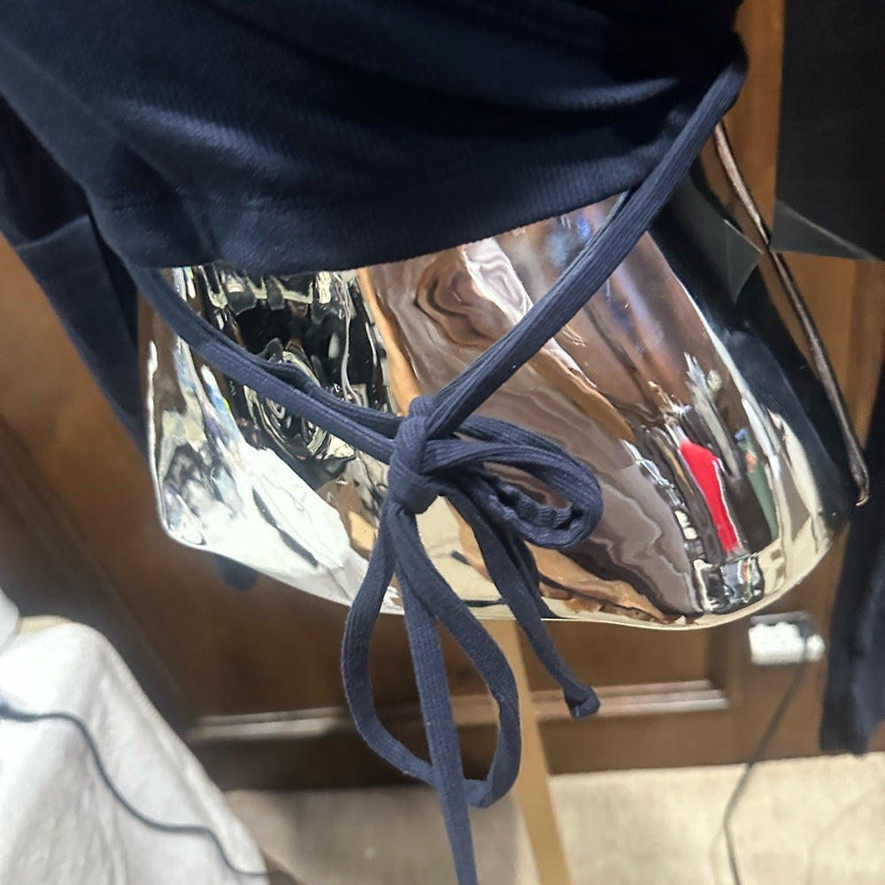 NWT SIZE M/L Mono B Elegant Black Wrap Crop Top