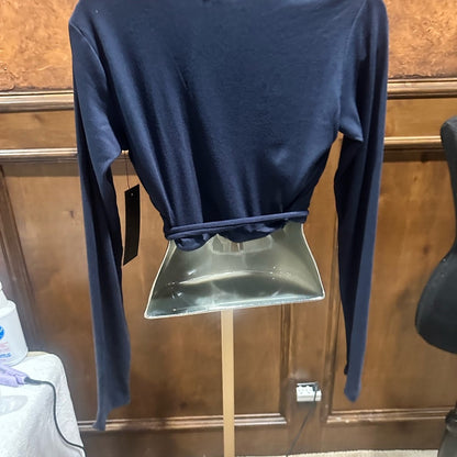 NWT SIZE M/L Mono B Elegant Black Wrap Crop Top