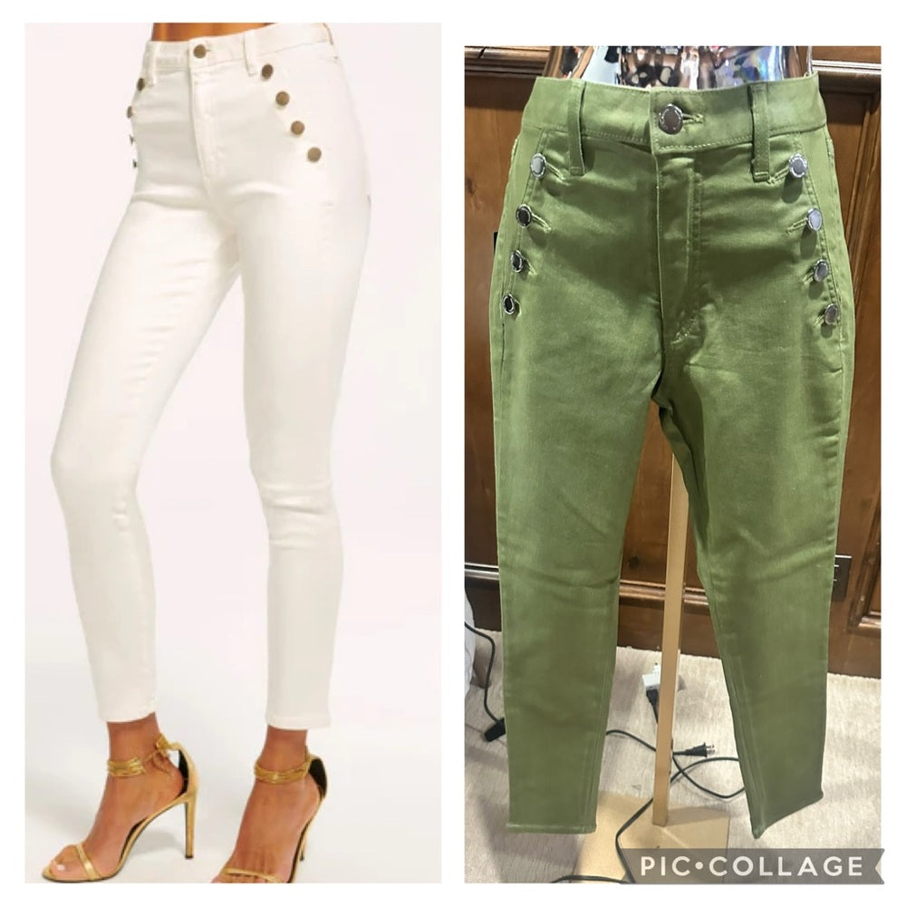 NWT SIZE 25 Ramy Brook Green Ankle Pants