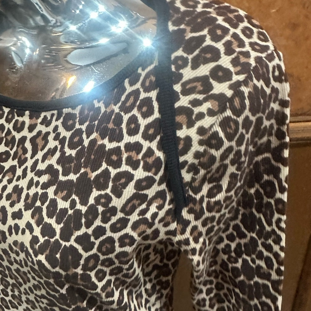 NWT SIZE M Frankie's Bikinis Animal Print Long Sleeve Chemise