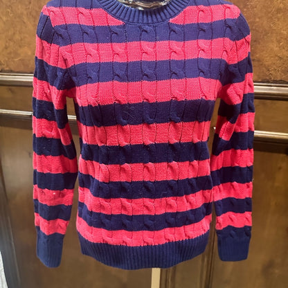 NWT SIZE XS Piombo Striped Sweater with Cable Knit Accent