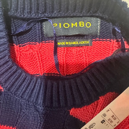 NWT SIZE XS Piombo Striped Sweater with Cable Knit Accent