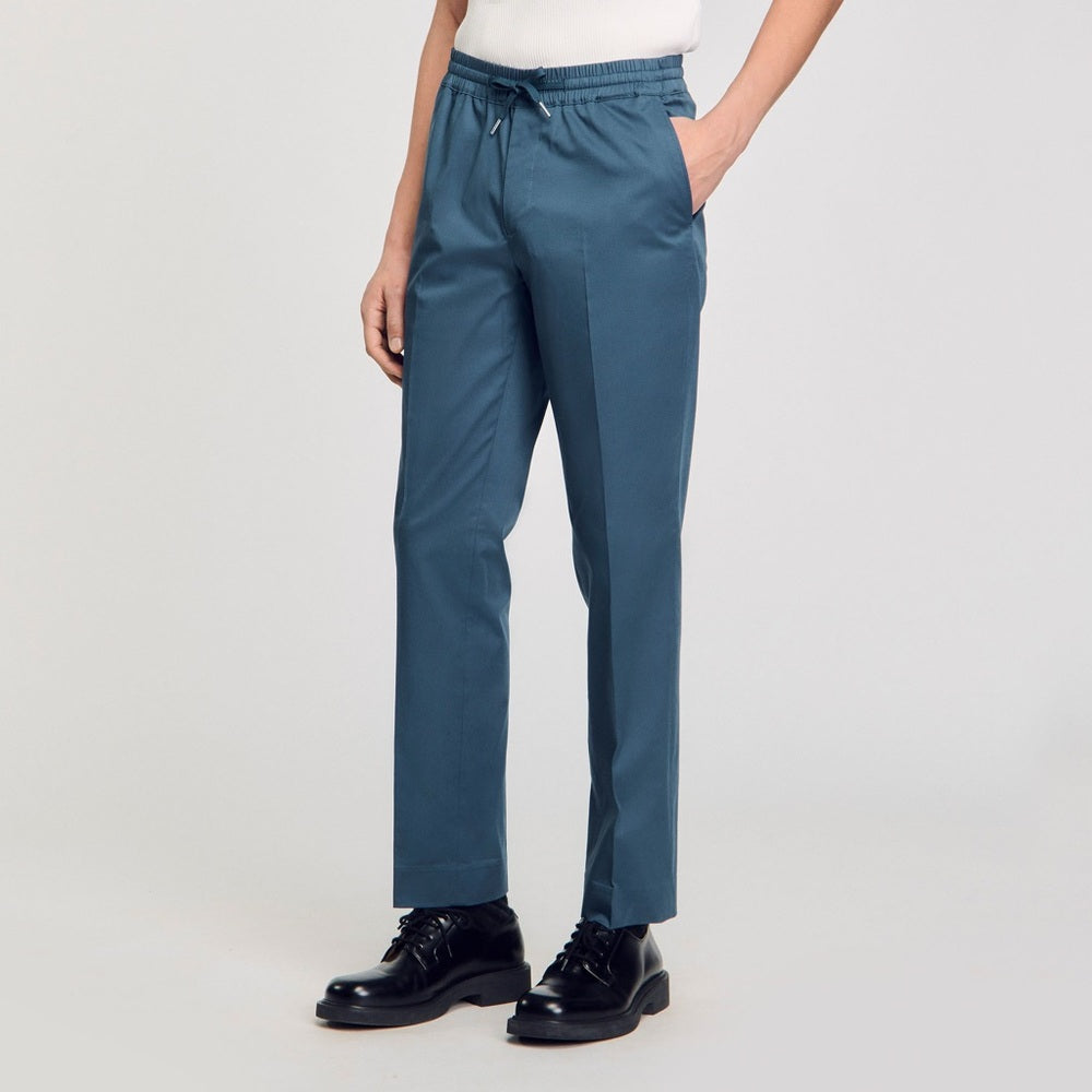 NWT SIZE 36 Sandro Men's Blue Drawstring Trousers