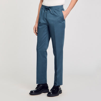 NWT SIZE 36 Sandro Men's Blue Drawstring Trousers