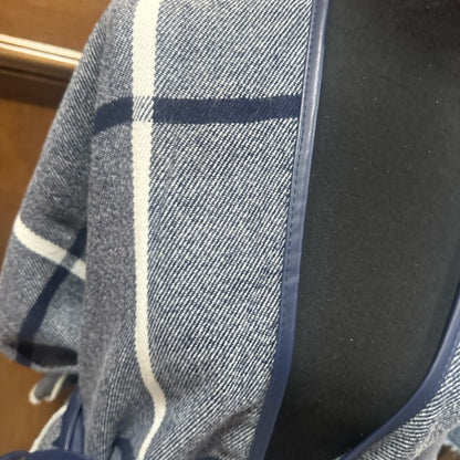 NWT SIZE OS Vince Camuto Navy Checkered Women's Cape